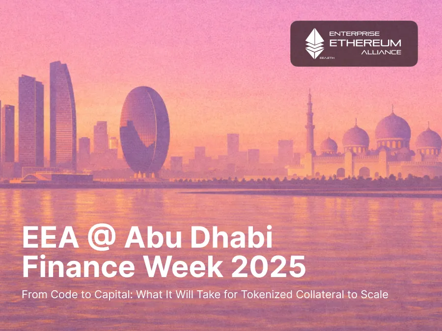 Artwork for Bitcoin Suisse, GFO-X and Qubit on Tokenized Collateral at Abu Dhabi Finance Week